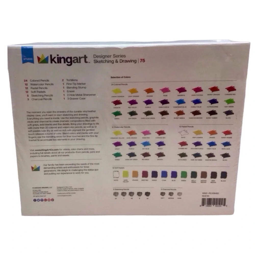 Kingart 75pc. Designer Series Sketching & Drawing Set (NWT) - Picture 2 of 8
